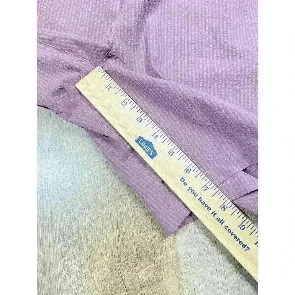 All in Motion Seersucker Shorts Men's Sz 38 Purple Zip Pockets Moisture Wick NEW